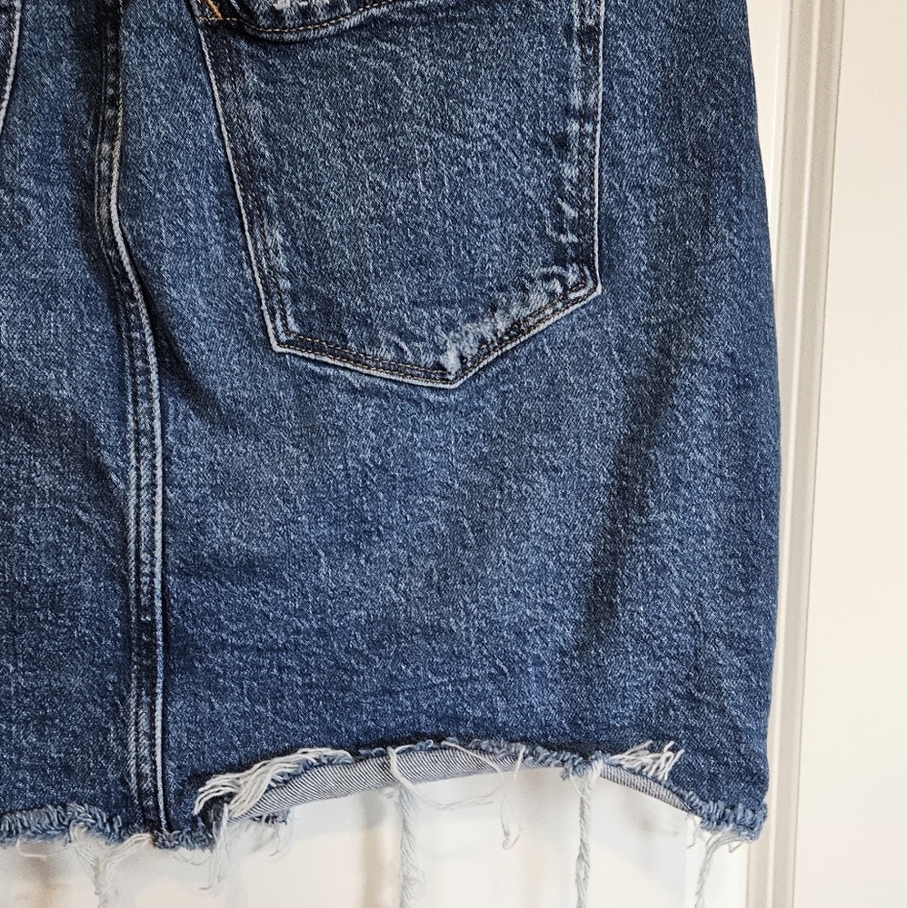 A.N.A. Denim Distressed High-Rise Mini Skirt Size 8 - Picture 3 of 8